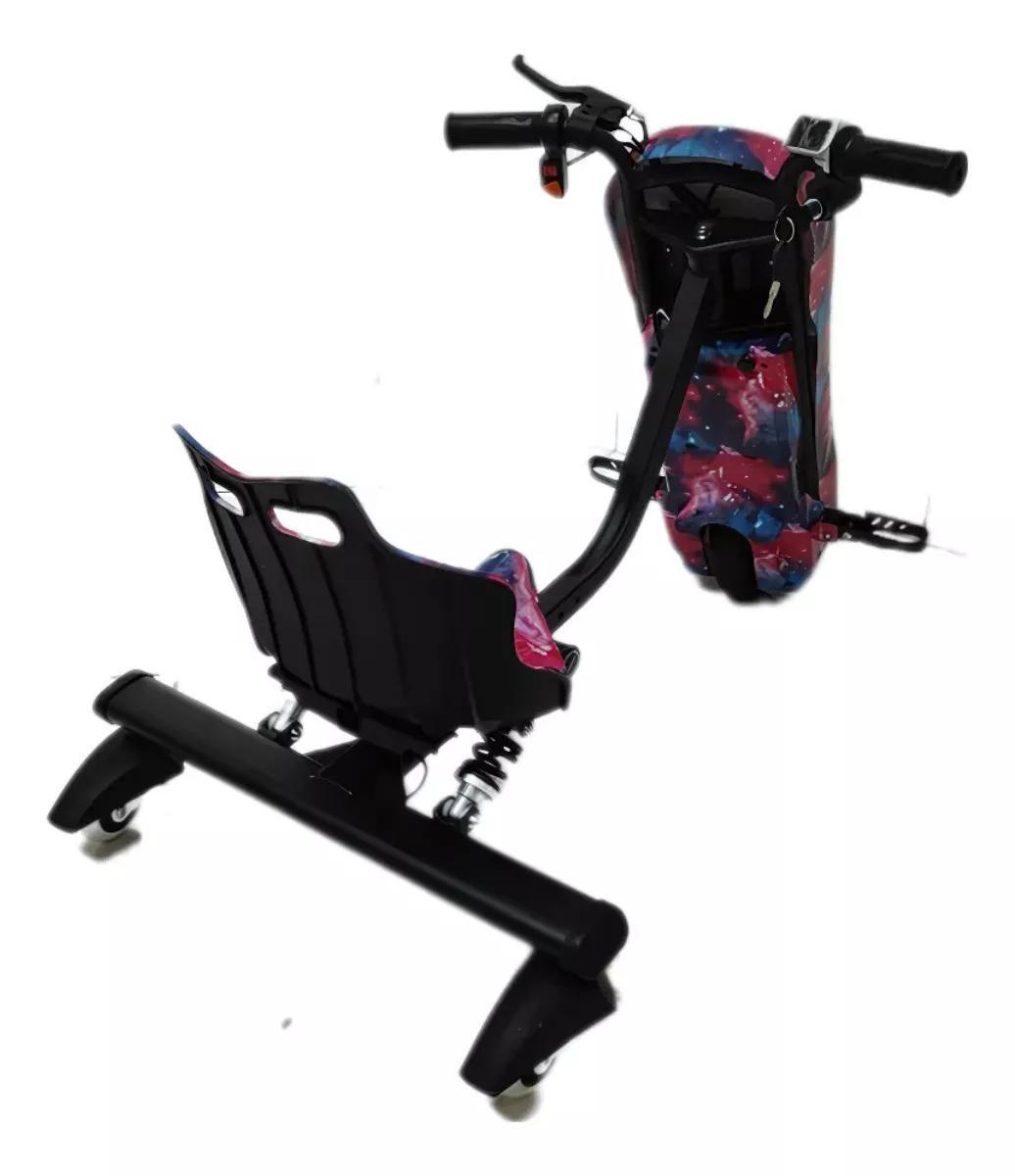 Miniatura Triciclo Elétrico Drift 250W 3 Velocidades Pink E Blue