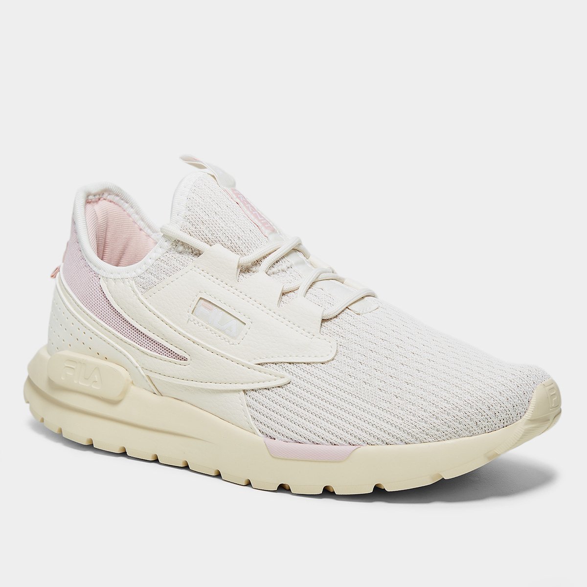 Miniatura Tênis Fila TR Knit Feminino Bege+Rosa - 34