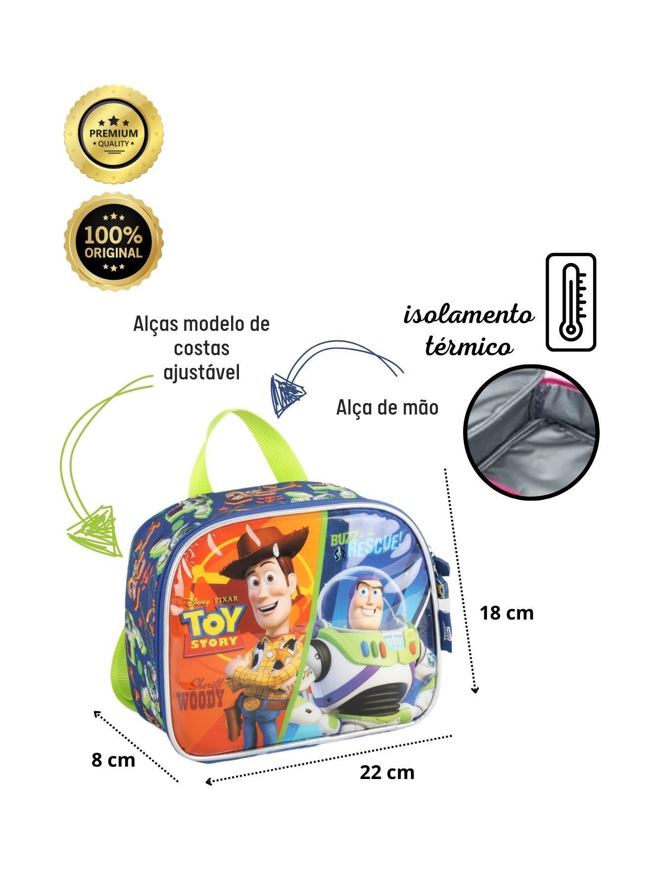 Miniatura Kit Escolar Mochila De Rodas+Lancheira Toy Story - Verde