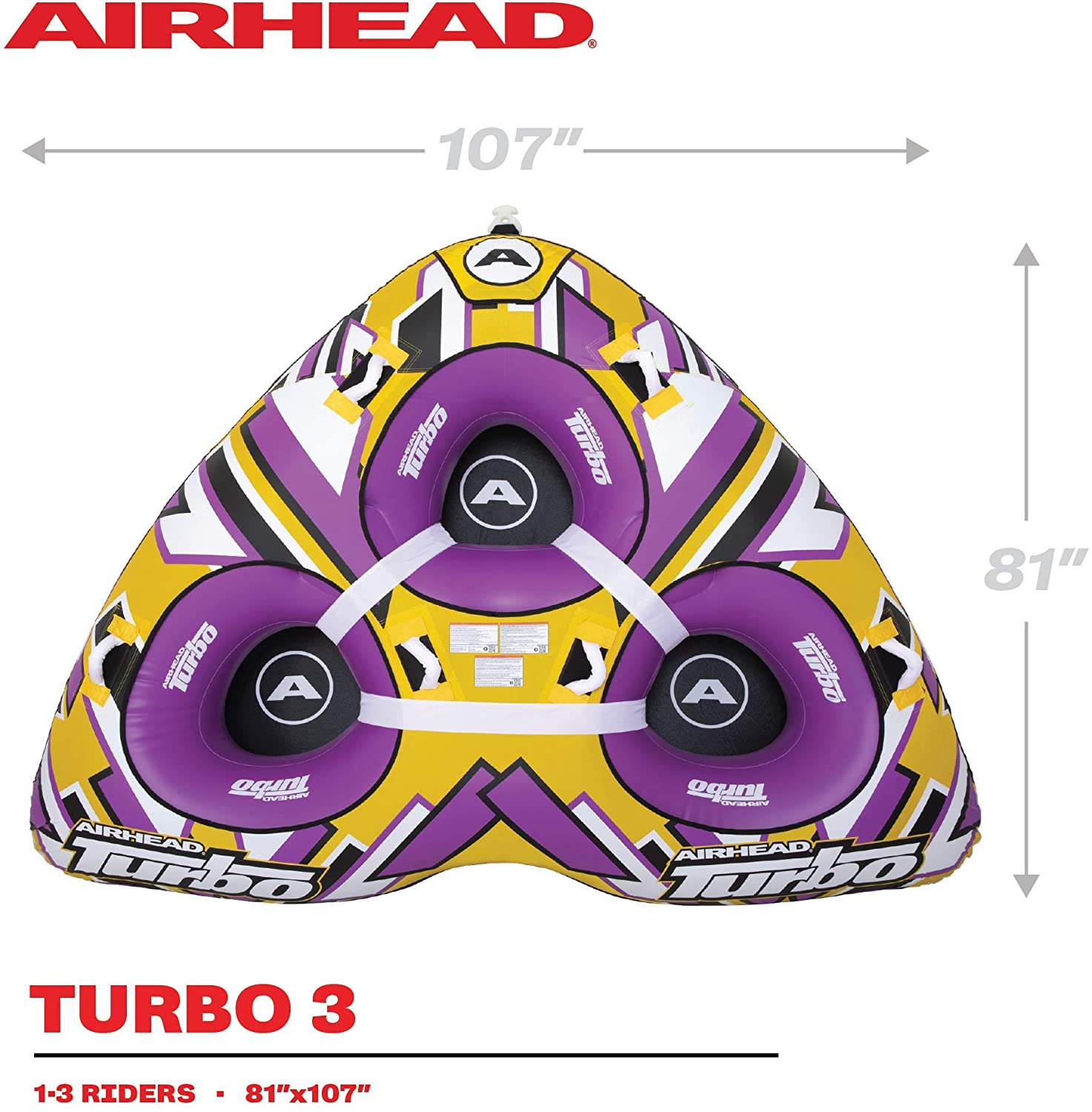 Miniatura AIRHEAD Boia Rebocável Inflável Para 3 Pessoas Resistente R oxa