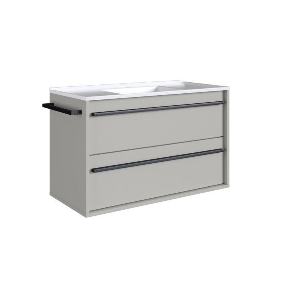 Conjunto para Banheiro Gabinete Suspenso 80cm com Toalheiro Lavatorio e Espelheira Cj8030.20 Arenas