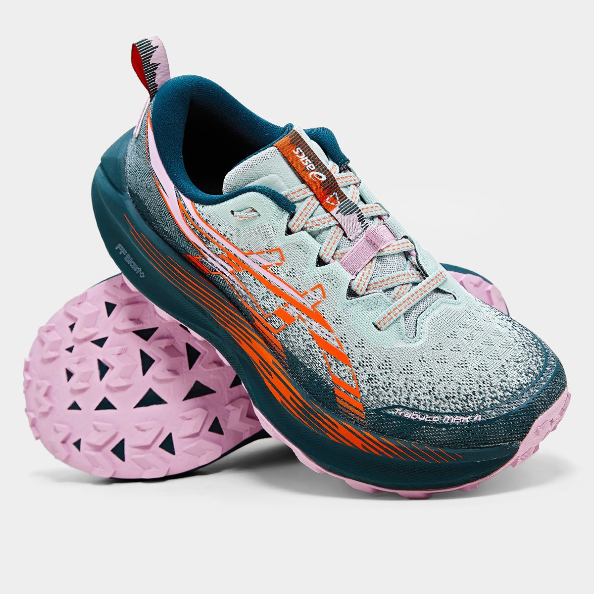 Miniatura Tênis Asics Trabuco Max 4 Feminino Azul+Laranja - 34