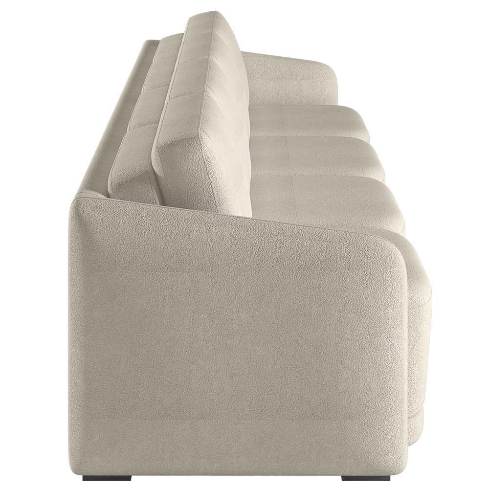 Sofá Cama Casal Para Sala 316cm Polska K04 Bouclê Bege - Mpozenato
