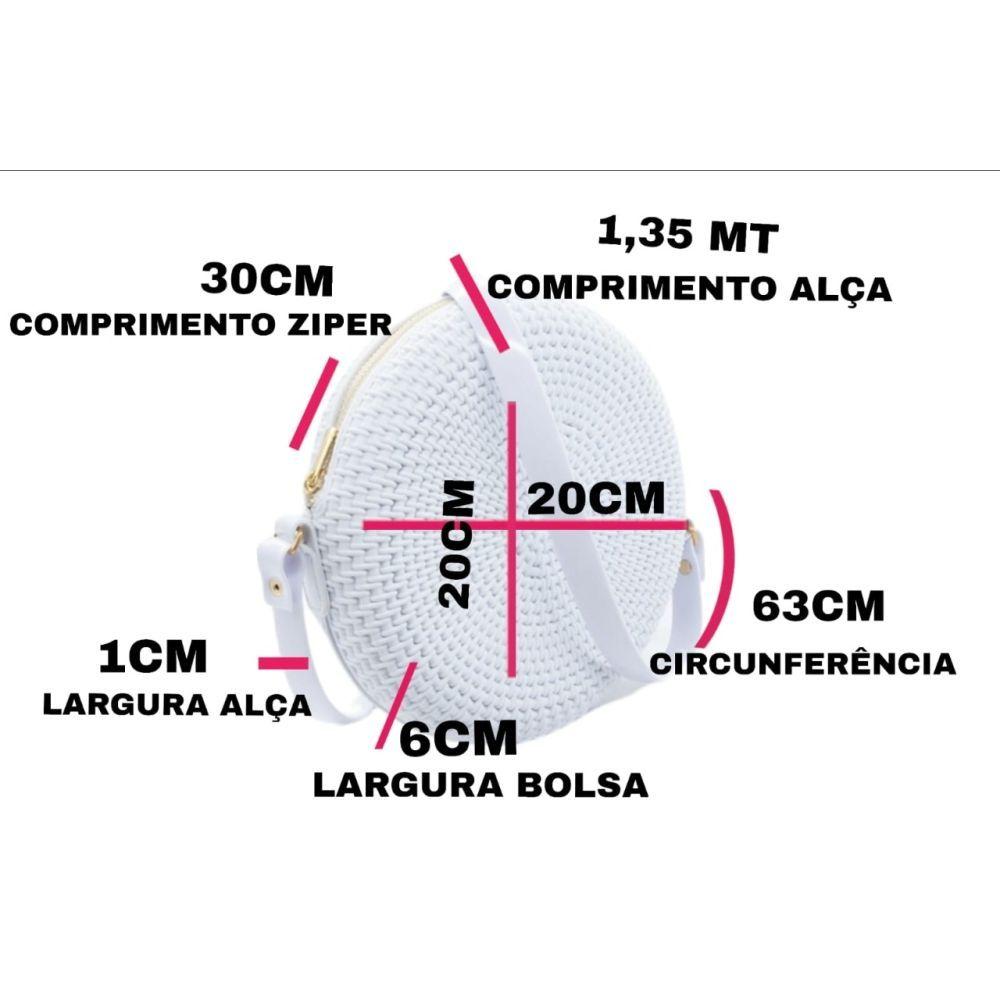 Miniatura Bolsa Redonda Feminina Moda Fashion Casual Alça Transversal Ziper Para Passeio Dia A Dia
