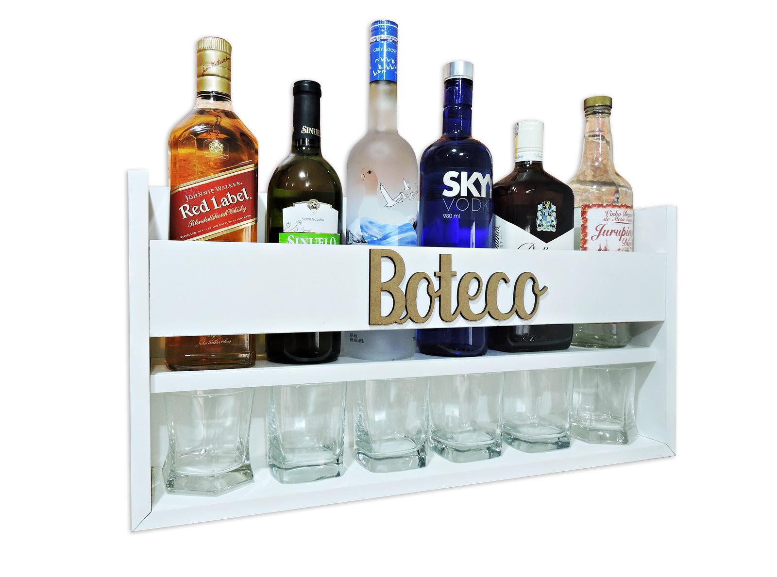 Miniatura Mini Bar Parede 100% Mdf Alta Qualidade Copos Bebidas Boteco branca - RedSkull - 1