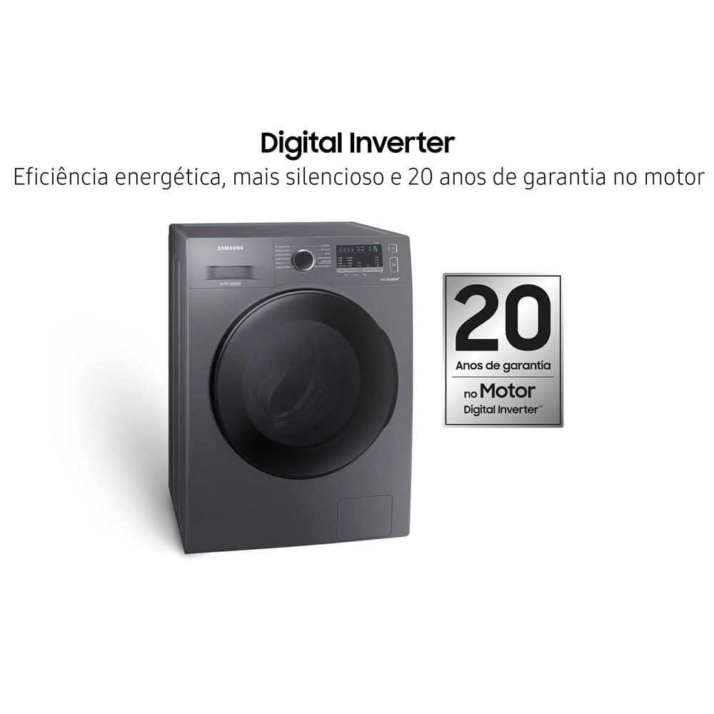 Miniatura Lava e Seca Samsung Ecobubble 11 Kg Smart Check WD11A Inox Look - 110V