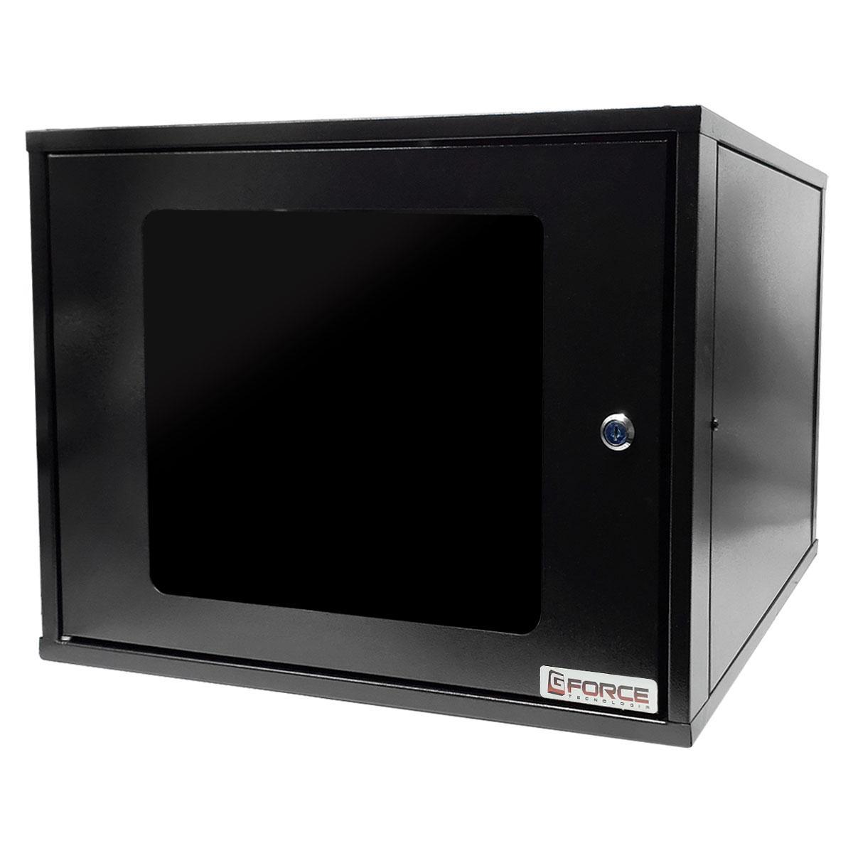Miniatura Mini Rack Parede 19 Gforce, 8U X 570Mm, Visor Acrílico,