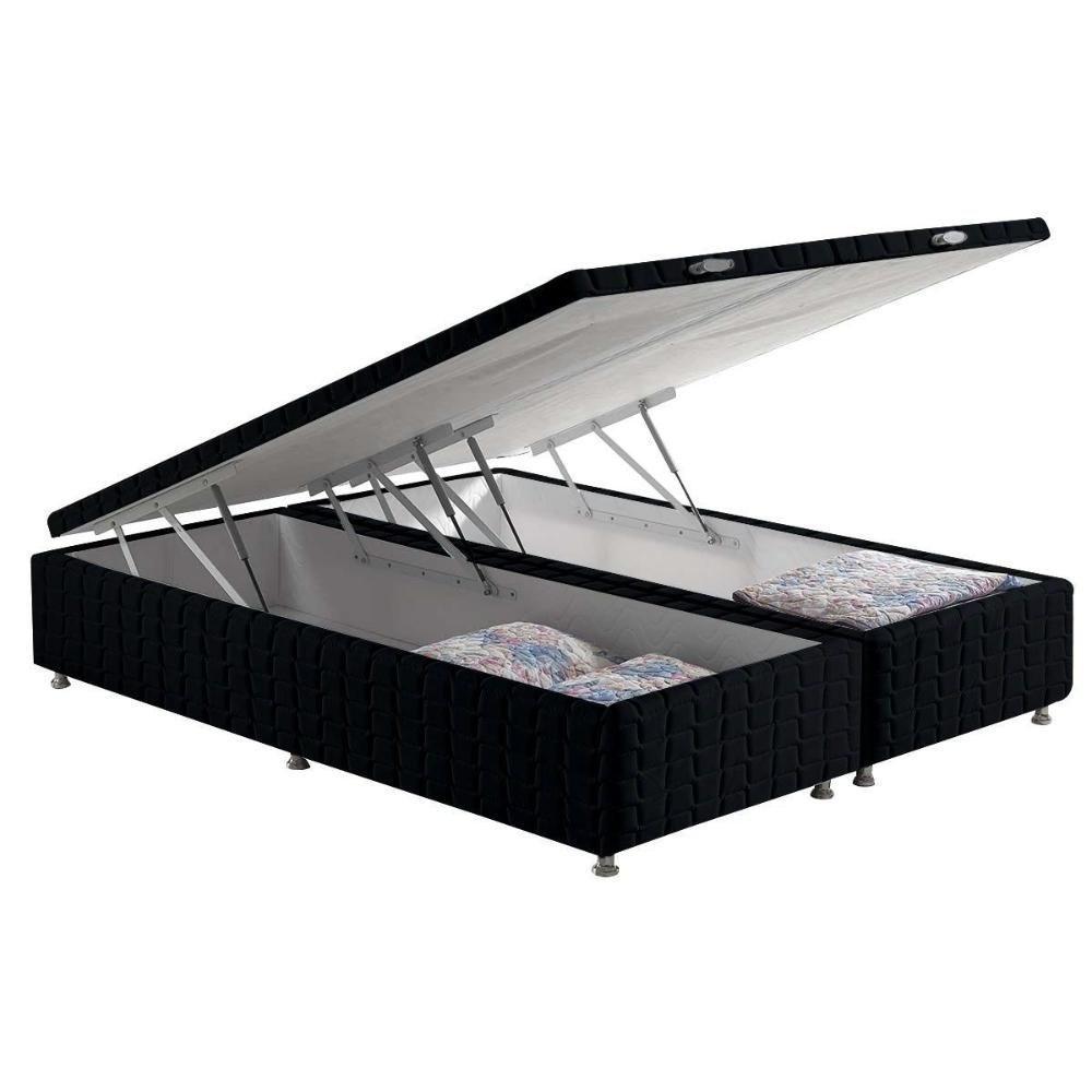 Miniatura Cama Box Baú Queen Bordado Black (158x198x35) - Anjos