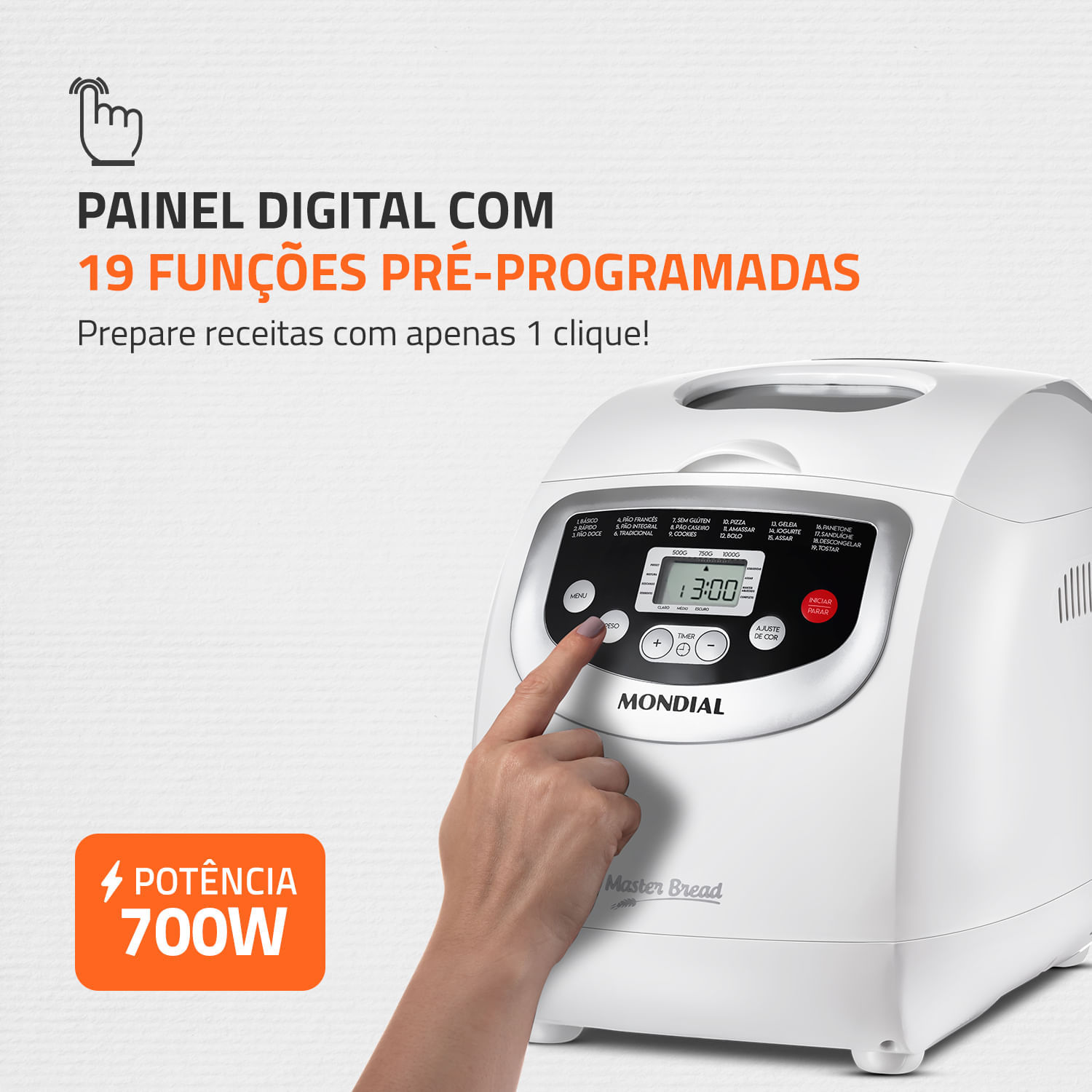 Miniatura Panificadora Automática Master Bread NPF-54 127V