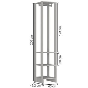 Miniatura Armário Closet Nova Mobile Slim Yes com 3 Prateleiras e Cabideiro Branco