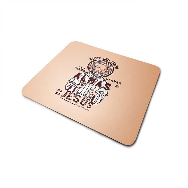Miniatura Mouse Pad São Padre Pio De Pietrelcina Preto - Mouse pad