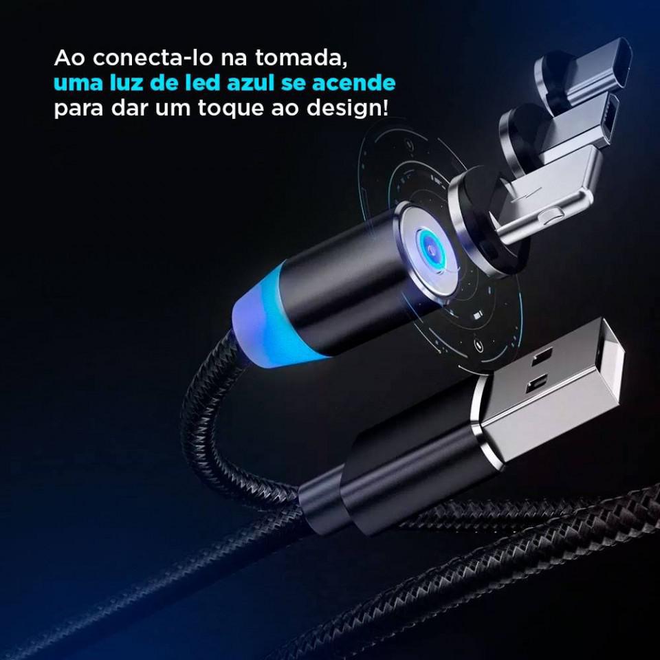 Miniatura Cabo Magnético 3 Em 1 Vermelho