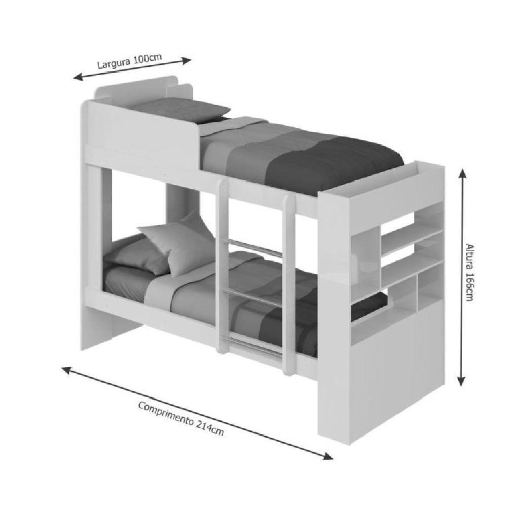 Treliche Juvenil Smart com 6 Nichos Cimol Branco