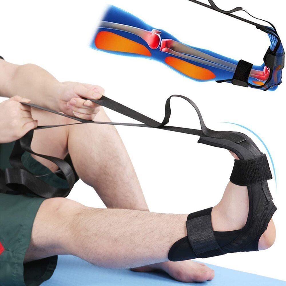 Miniatura Faixa Elástica para Alongamento com Alças Yoga Pilates Fisioterapia Pernas Tornozelo