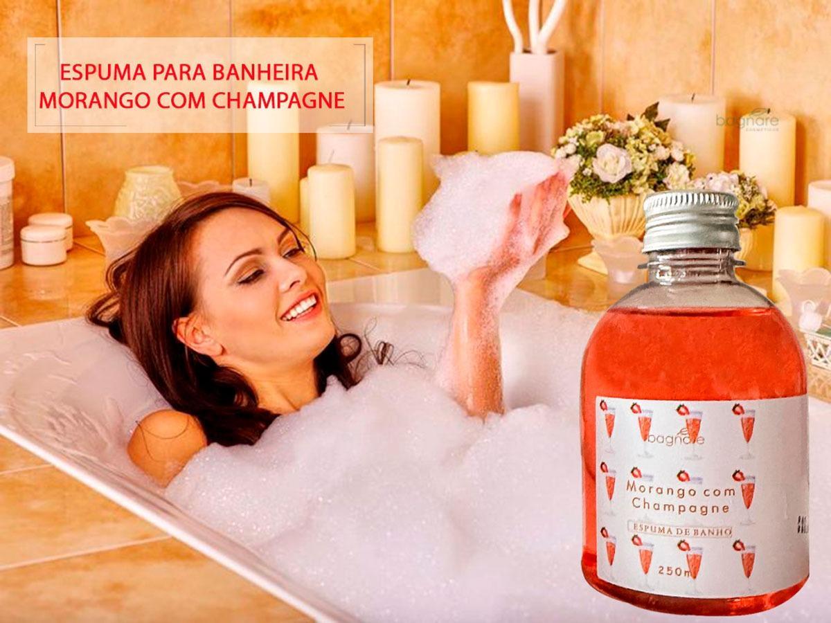 Miniatura Kit Sal De Banho E Espuma Banheira Morango Champagne Romance