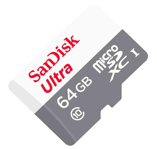 Miniatura Cartão Memória 64Gb Micro Sd Sandisk, Qualidade Insuperável.