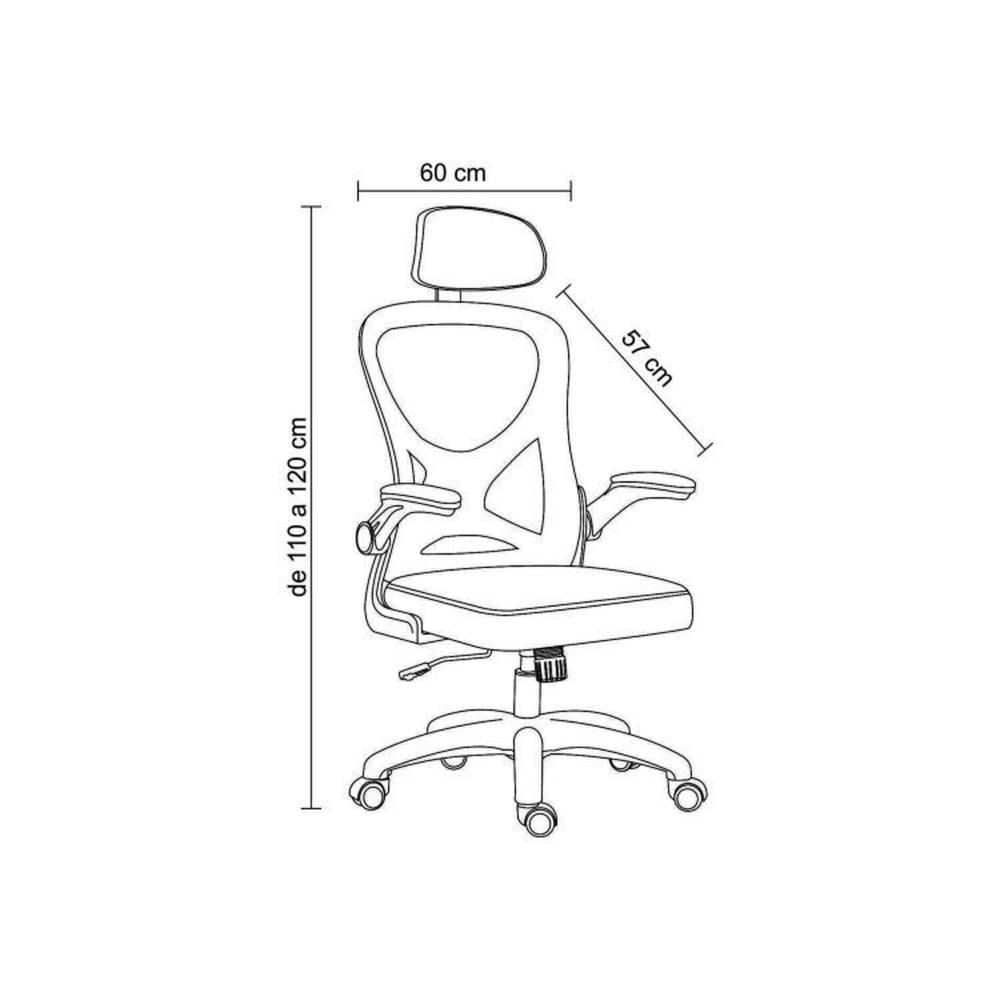 Miniatura Kit 4 Cadeiras para Escritório Presidente Office Columbus com Tela Mesh Branco/Cinza