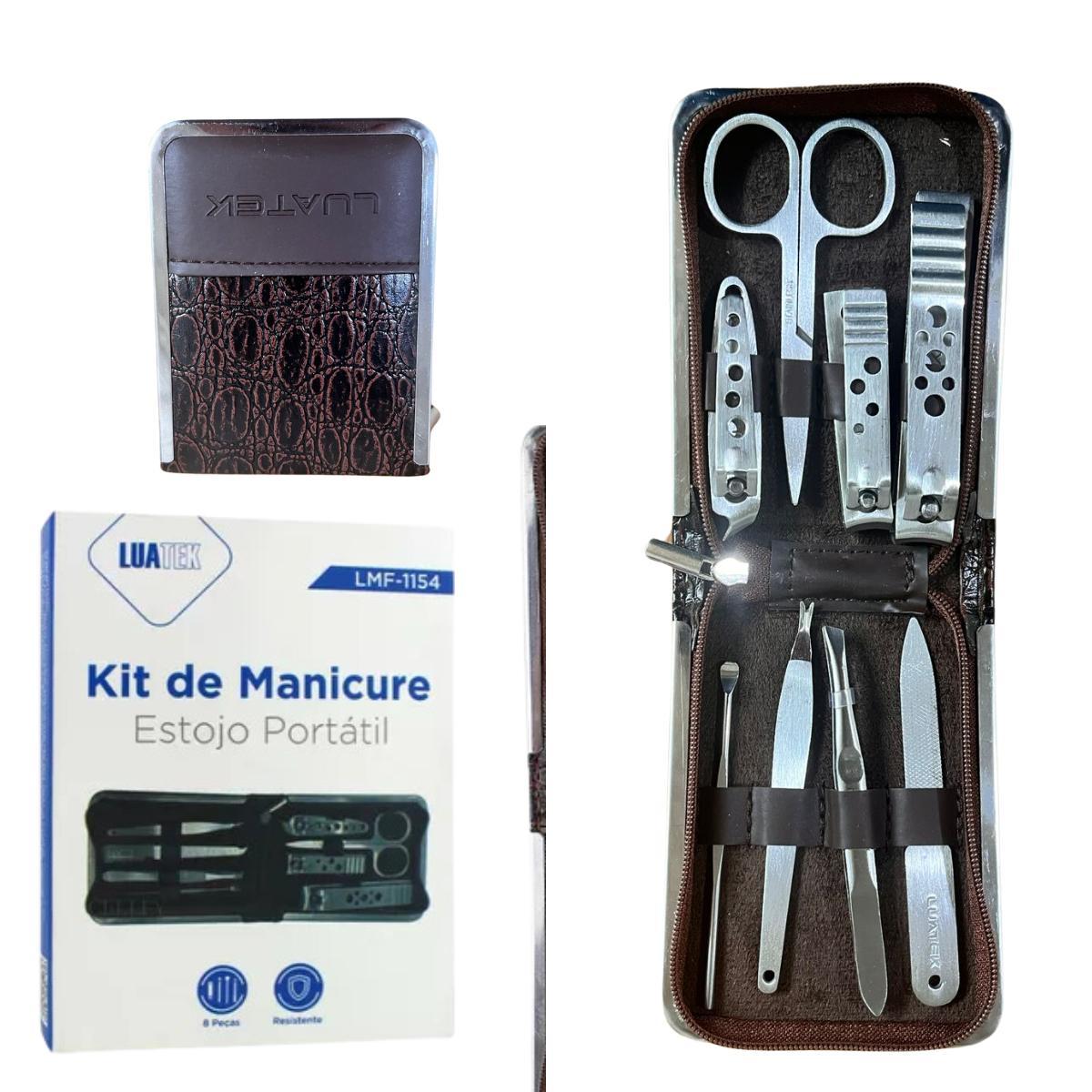 Miniatura Kit Manicure Pinça Tesoura Cortador De Unha Estojo Portátil
