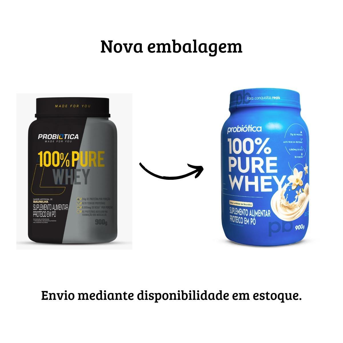Miniatura Probiótica 100% Pure Whey Pote 900G Baunilha