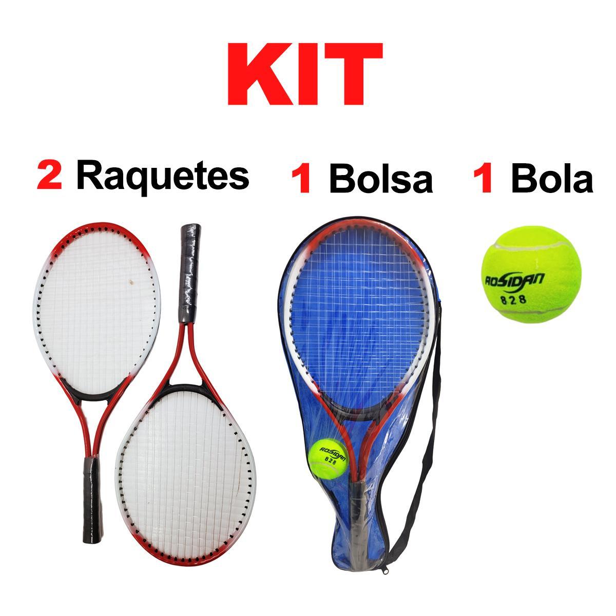Miniatura Kit Jogo Tênis Quadra Infantil Amador 2 Raquetes E Bolsa