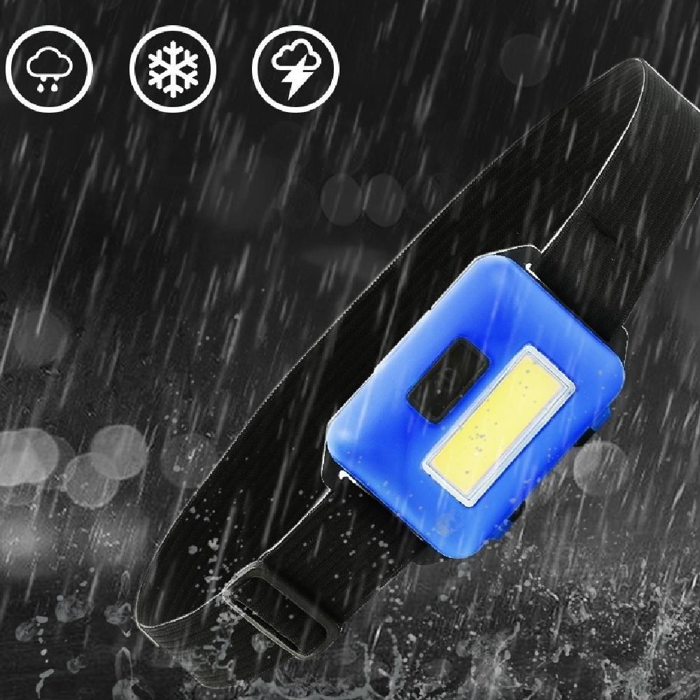 Lanterna Farol Cabeça Multiuso Bike Moto Camping Trilha Pesca Corrida Sinalizador Testa Pilha Azul