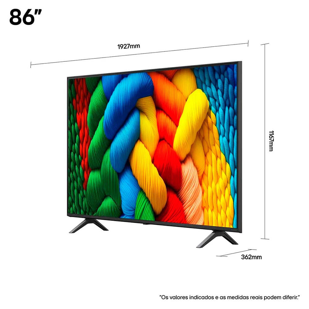 Miniatura Smart Tv 86 Polegadas 86nano80asa 4k Uhd Nano A7 Ai Processor 4k Gen8 Webos 25 LG Preto - Bivolt
