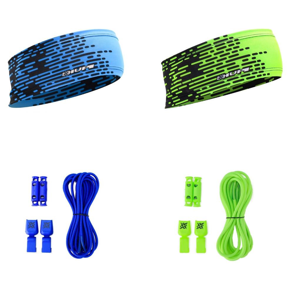 Miniatura Kit com 2 Testeiras e 2 Cadarços Elásticos Azul e Verde AZUL/VERDE