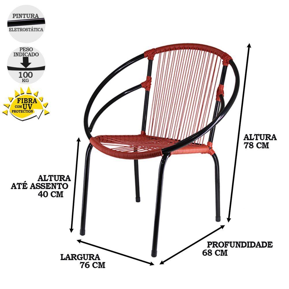 Miniatura Jogo Com 3 Cadeiras Eclipse De área Vermelho