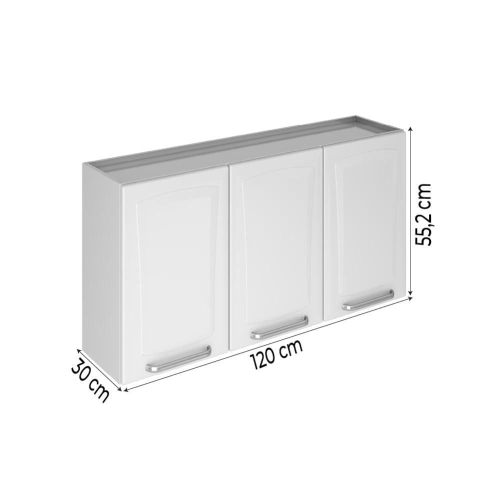 Miniatura Armário De CozinhaC/ 3 Portas Aéreo Modulo Suspenso Branco