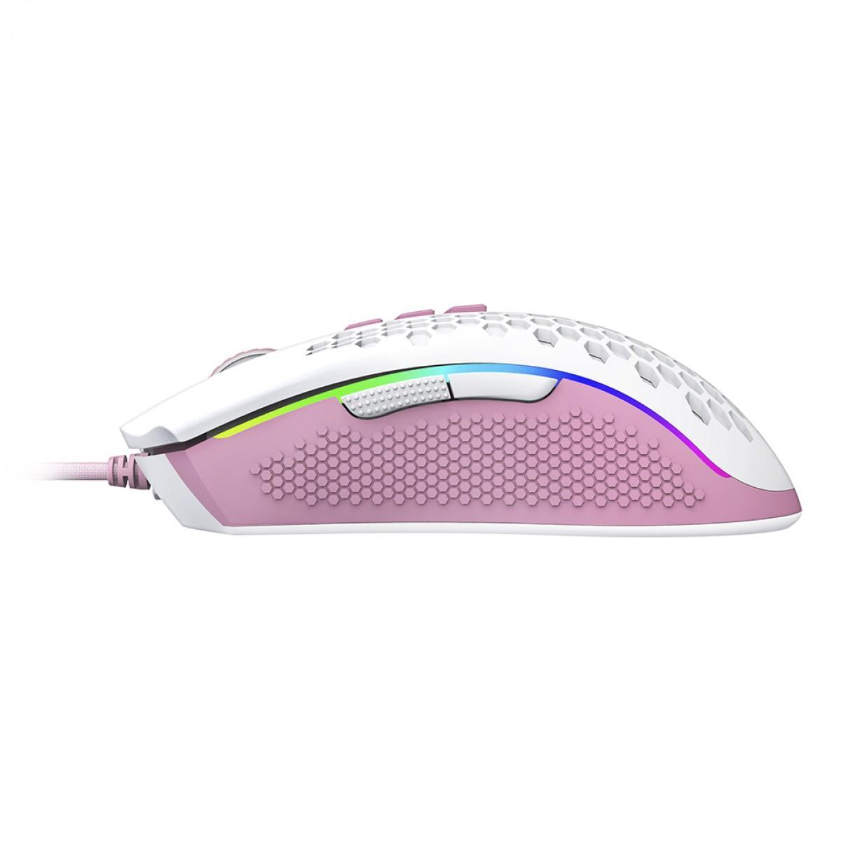 Miniatura Mouse Gamer Redragon Storm Rgb Branco E Rosa M808Wp-Rgb
