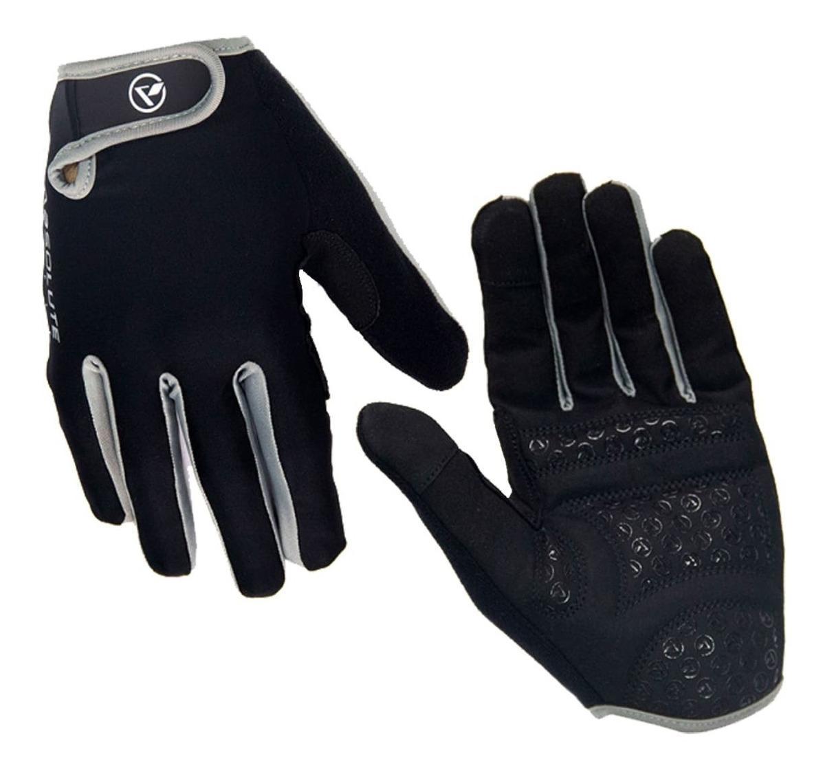 Miniatura Luva Ciclismo Absolute Outfit Nero Dedo Longo Preto Cinza