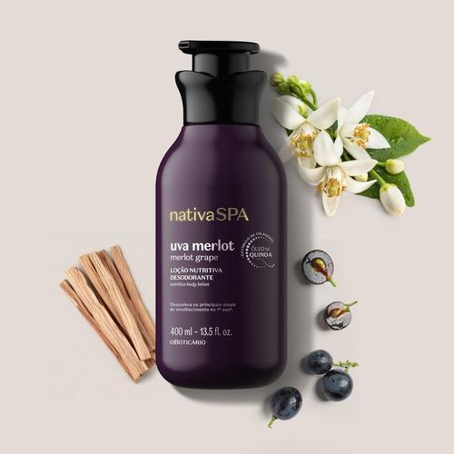 Miniatura Loção Hidratante Nativa Spa O Boticário Uva Merlot 400Ml