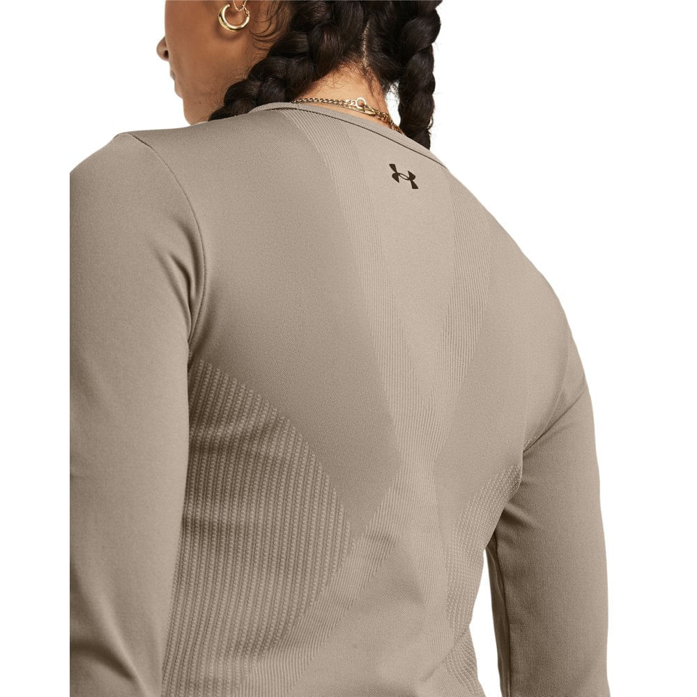 Miniatura Camiseta Manga Longa de Treino Feminina Under Armour Vanish Elite Samless Bege - G