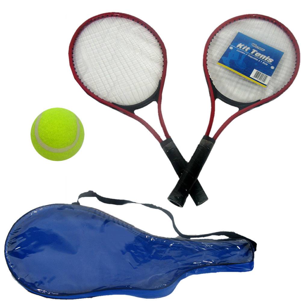 Miniatura Raquete De Tenis Cj 2 Raquetes Bola Jogo Esporte Time