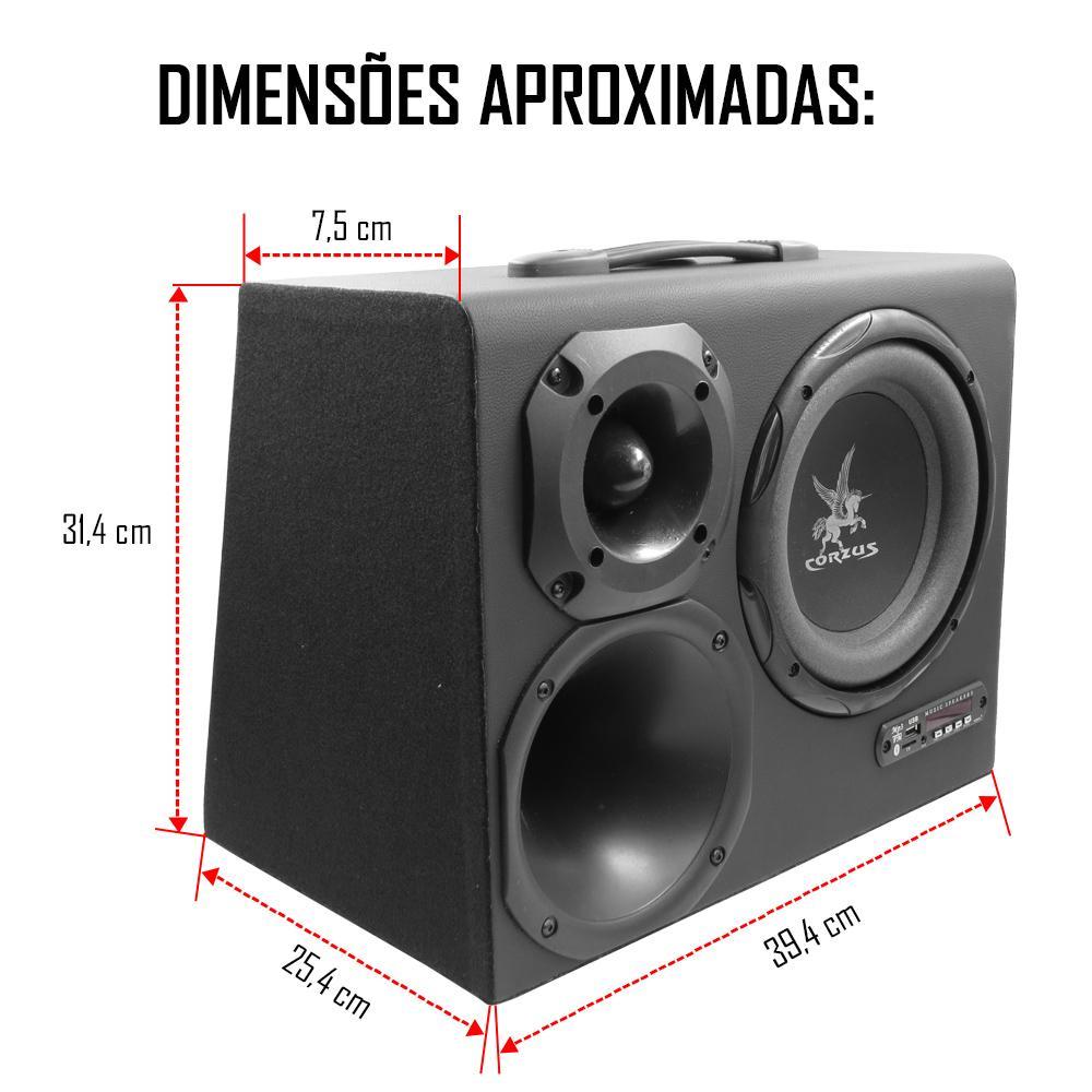 Miniatura Caixa Trio Amplificada Cx Hc500 8 Polegadas 110/220W E 12V