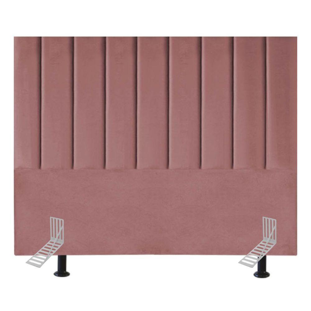 Miniatura Cabeceira Estofada Cama King 195 Cm Luísa Suede E Frame rosé