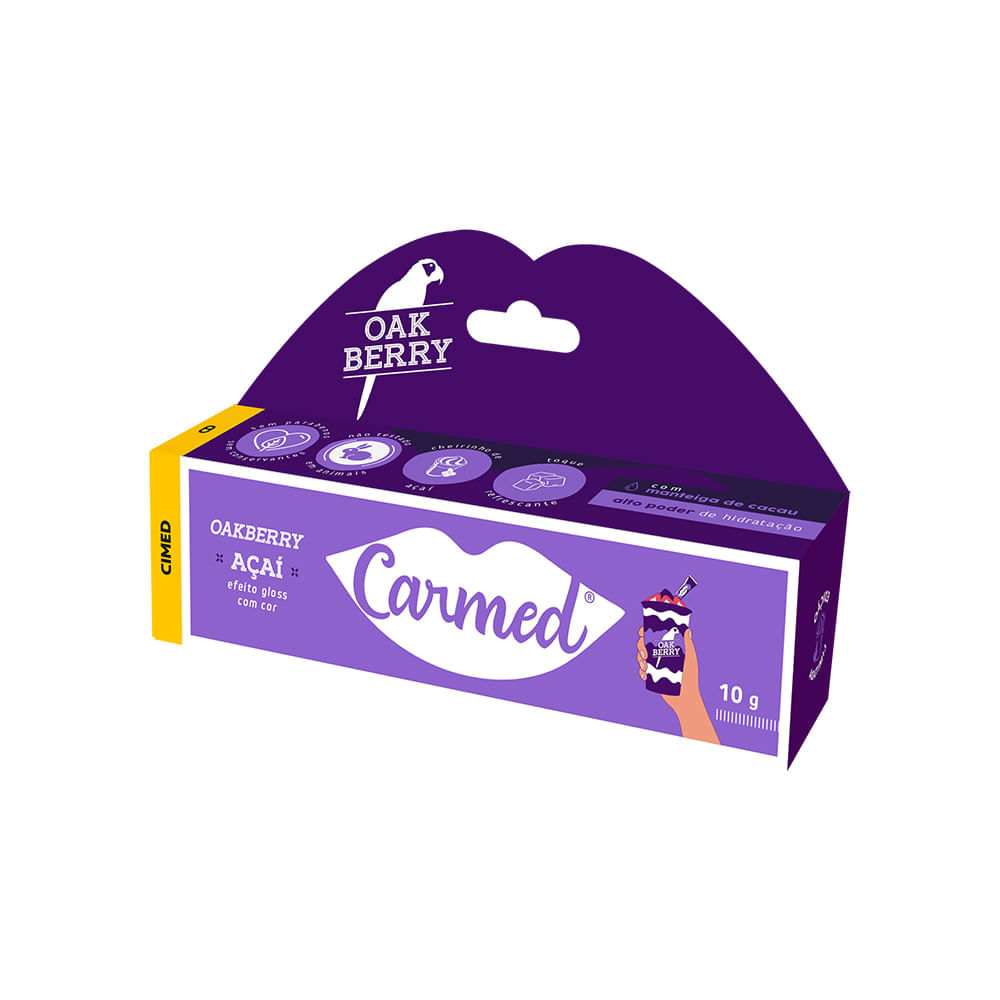 Miniatura Hidratante Labial Carmed Açaí Efeito Gloss com Cor 10g