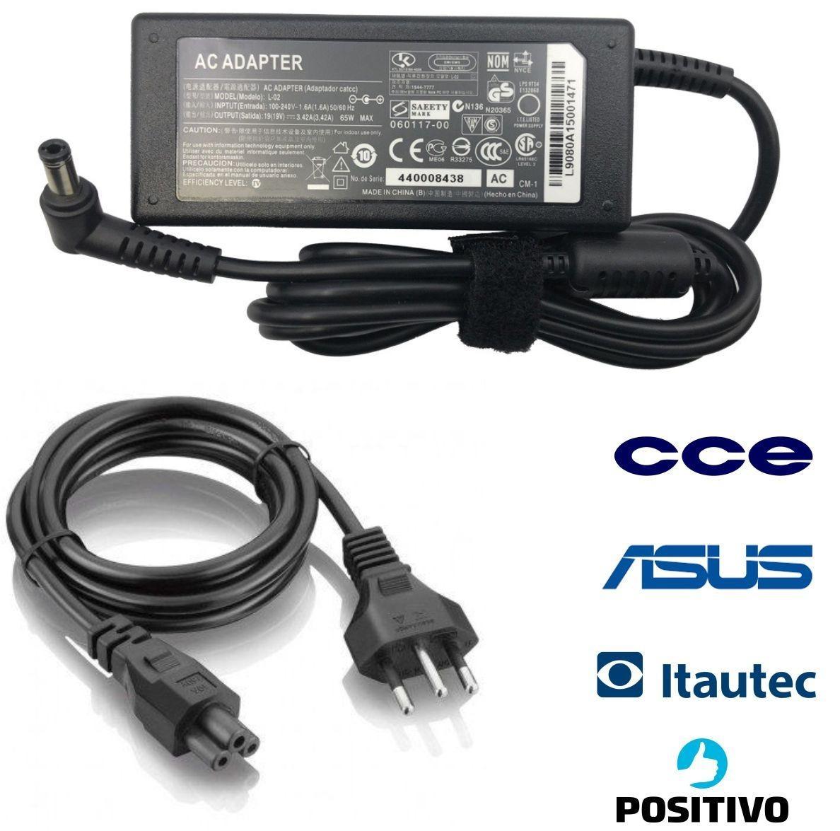 Miniatura Fonte Carregador Positivo Intelbras Itau 19V 3.42A 5,52,5Mm