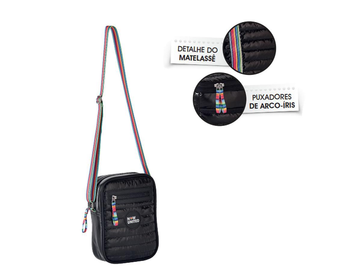 Miniatura Bolsa Bag Transversal Nylon Preta Now United 3271Pt
