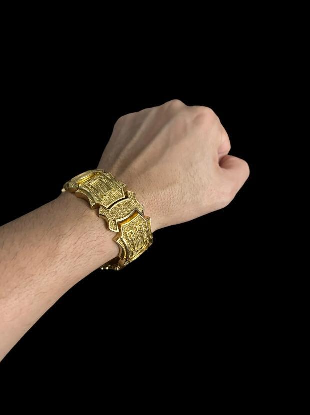 Miniatura Bracelete Personalizado 35 mm Banhado a Ouro 18k