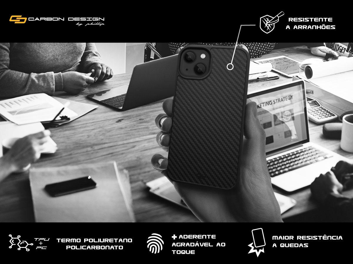 Para Iphone 13 Capa Case Capinha Fibra Carbono Real Premium