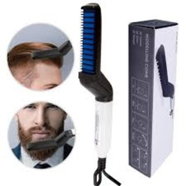 Miniatura Pente Prancha Modeladora Para Alisar Barba Cabelo For Beaut
