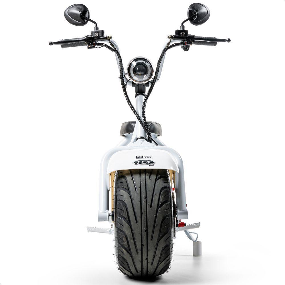 Miniatura Scooter Elétrica 1000w Tui Pop Moto Patinete Sem Cnh Branco-branco
