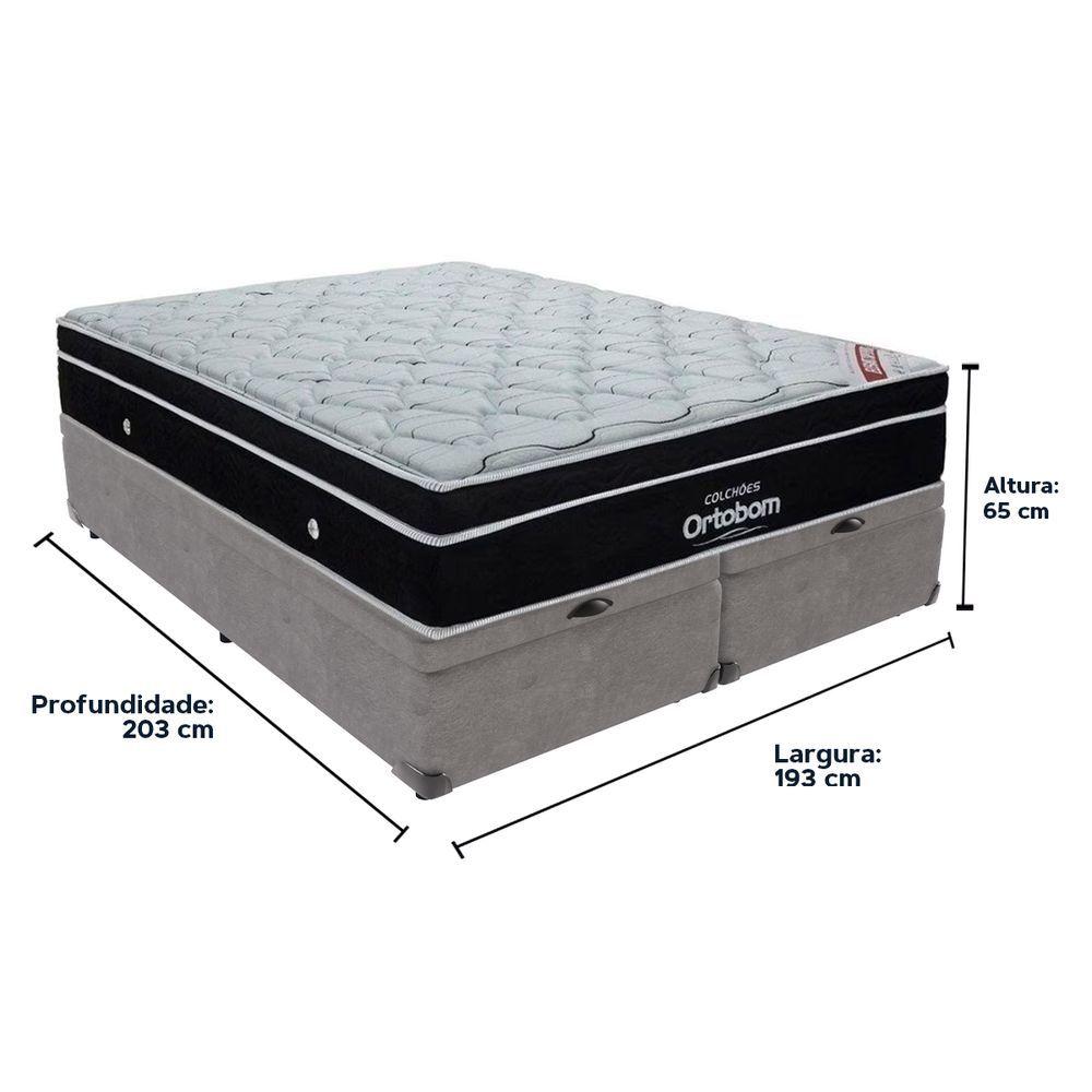 Miniatura Cama Box King Baú Ortobom Elegant Molas Ensacadas Pillow