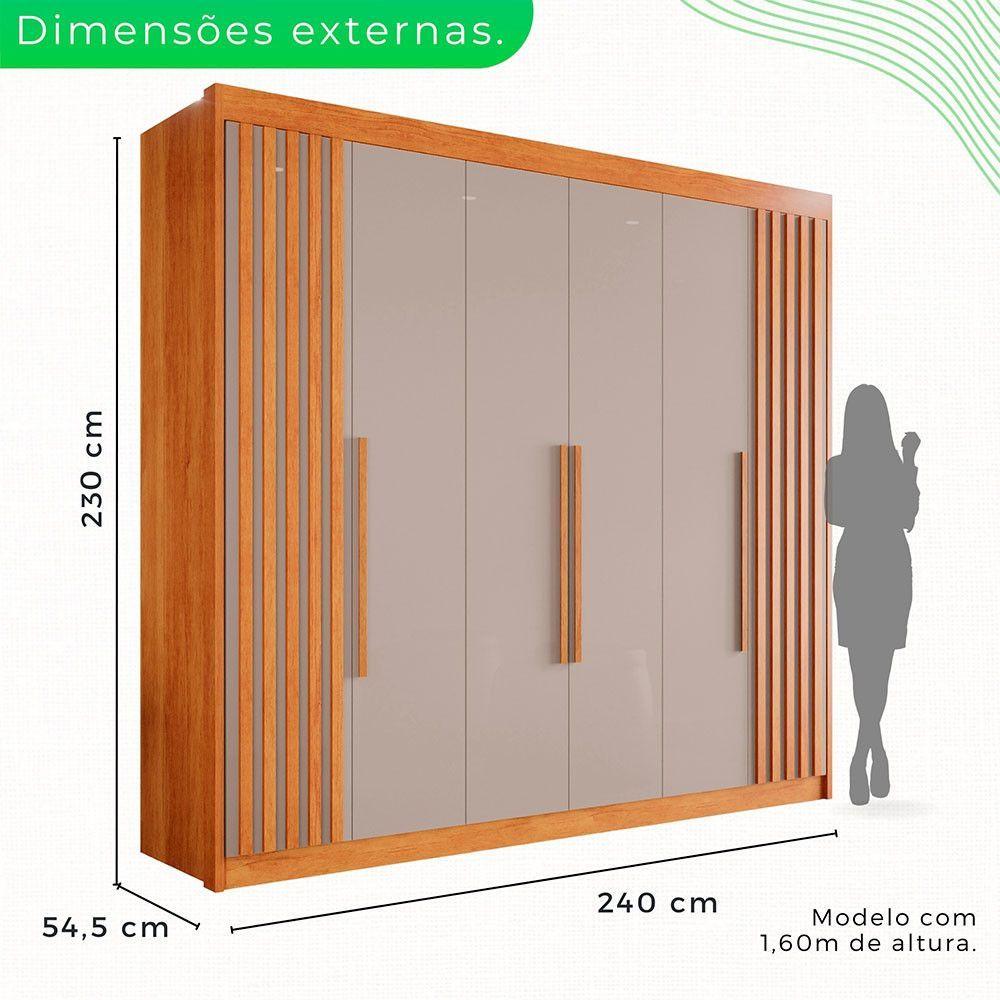 Guarda-roupa Casal 6 Portas 6 Gavetas Granada Mdf Sallêto Cinamomo Com Off White