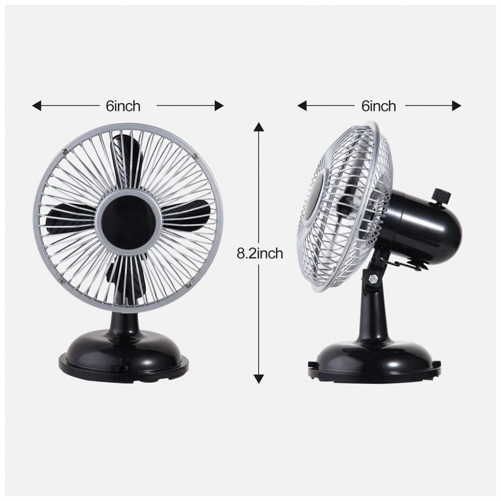 Ventilador de Mesa Portátil Retro USB com 2 Velocidades Avoeco, Preto