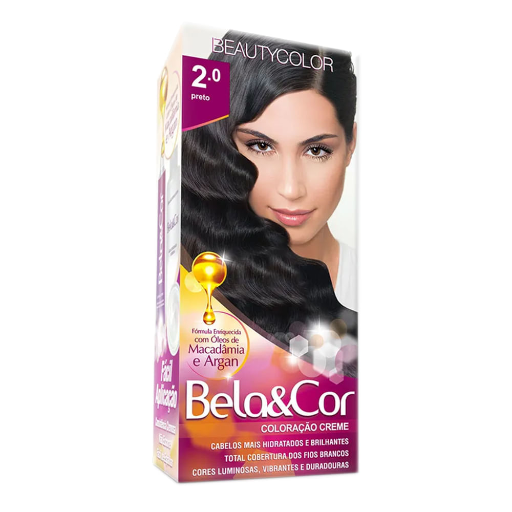 Miniatura Tintura Creme Bela&Cor Preto 2.0 Kit