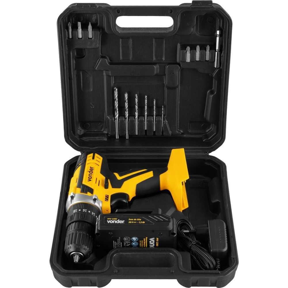 Miniatura Parafusadeira Furadeira Impacto Bateria 20 Volts Pfv238l 6001000238 Vonder