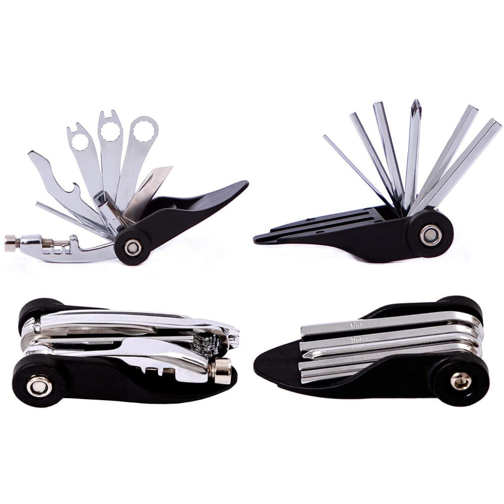 Miniatura YBEKI Kit de Reparo Emergencial de Bicicleta e Bolsa de Transporte 17 Funções