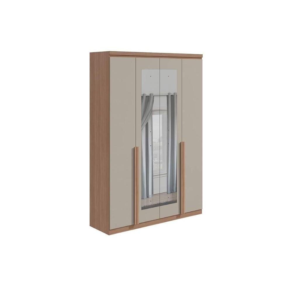 Miniatura Guarda Roupa 4 Portas E 2 Gavetas C- Espelho Alonzo New Branco - Lopas